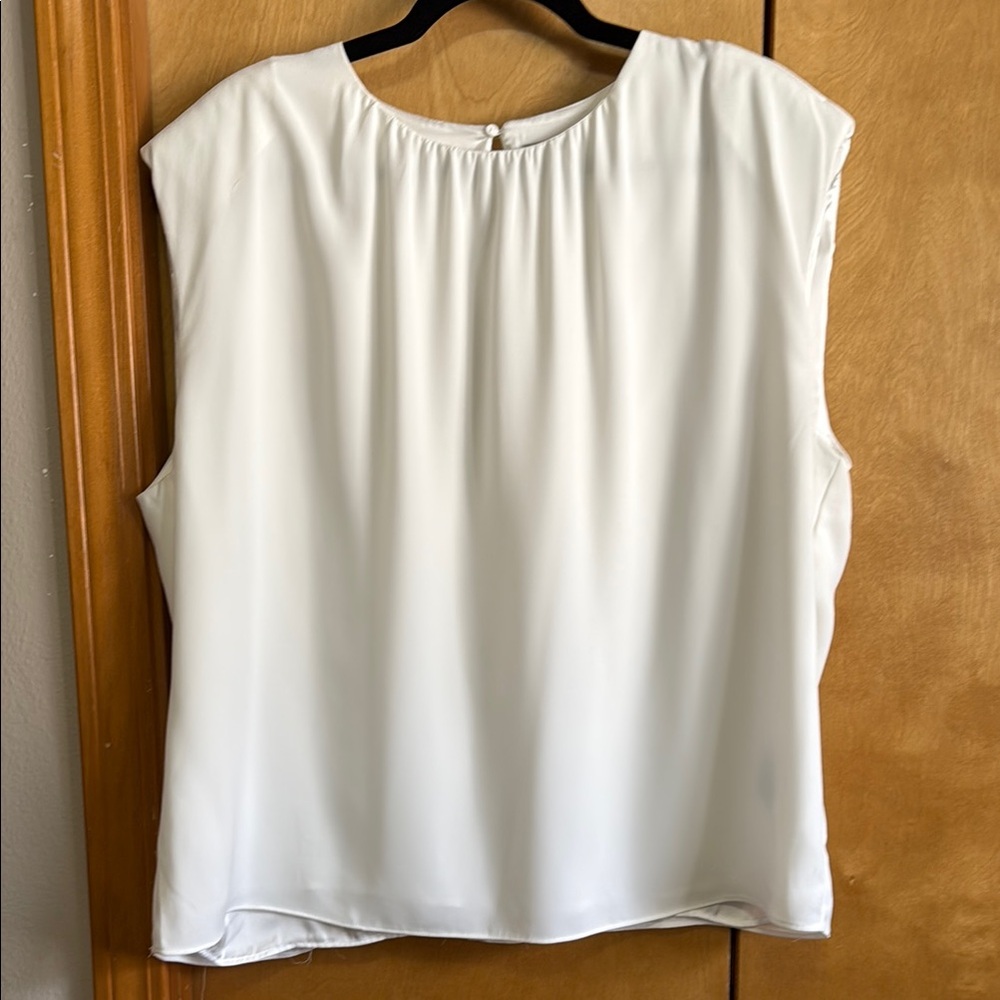 H&M White Sleeveless Boxy Blouse